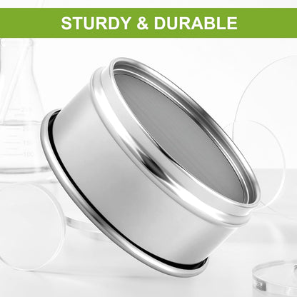 304 Stainless Steel Wire Cloth Lab Sieves, 300 Mesh Test Sieve, 4" Diameter Standard Analysis Sieve for Industrial Laboratory Homes