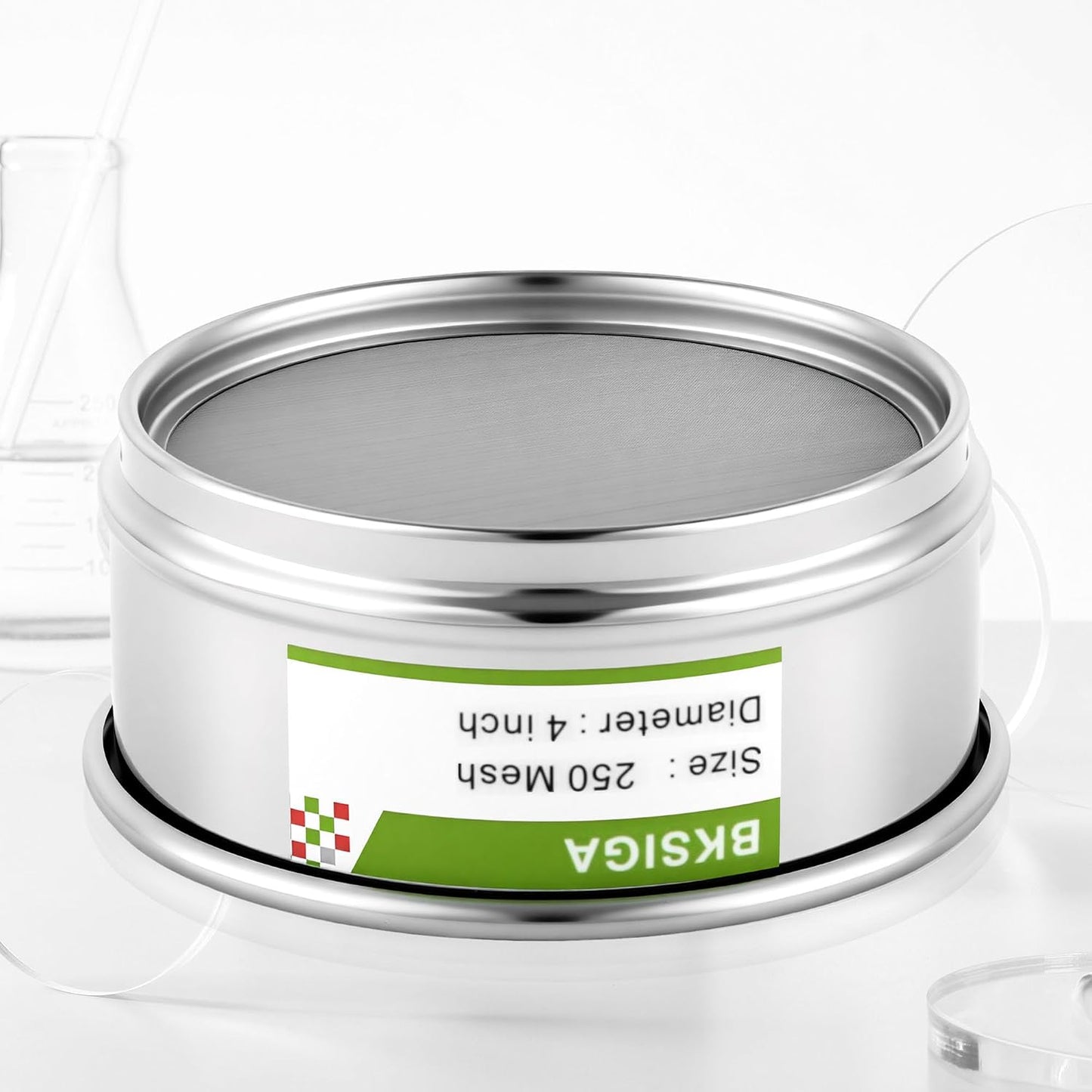304 Stainless Steel Wire Cloth Lab Sieves, 300 Mesh Test Sieve, 4" Diameter Standard Analysis Sieve for Industrial Laboratory Homes