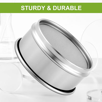 304 Stainless Steel Wire Cloth Lab Sieves, 300 Mesh Test Sieve, 4" Diameter Standard Analysis Sieve for Industrial Laboratory Homes