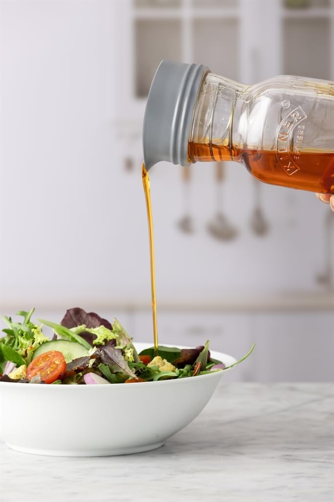 Salad Dressing Maker Set 0.5L Bottle Create Serve Store Homemade Dressings Vinaigrettes & Sauces | Dishwasher Safe | Includes Recipe Booklet & One-Piece Lid for Fridge Storage