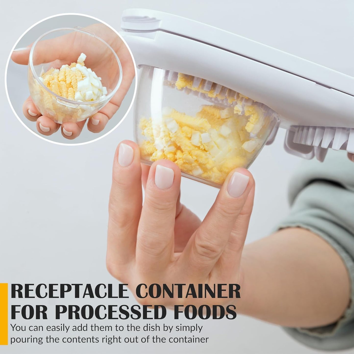 Egg Slicer for Hard Boiled Eggs - 3 Slice Modes Egg Cutter, Heavy Duty, Stainless Steel Dicer - Kitchen Chopper Tool for Strawberry, Mushroom, Grape, Cherry Tomato - White