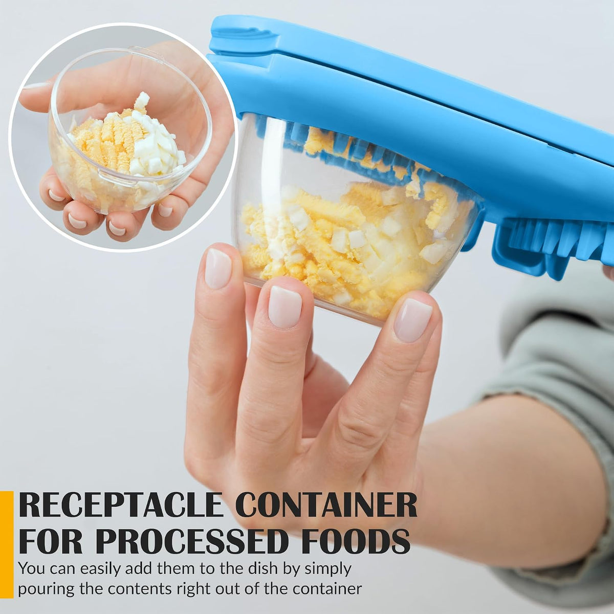 Egg Slicer for Hard Boiled Eggs - 3 Slice Modes Egg Cutter, Heavy Duty, Stainless Steel Dicer - Kitchen Chopper Tool for Strawberry, Mushroom, Grape, Cherry Tomato - White