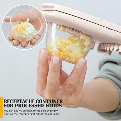 Egg Slicer for Hard Boiled Eggs - 3 Slice Modes Egg Cutter, Heavy Duty, Stainless Steel Dicer - Kitchen Chopper Tool for Strawberry, Mushroom, Grape, Cherry Tomato - White