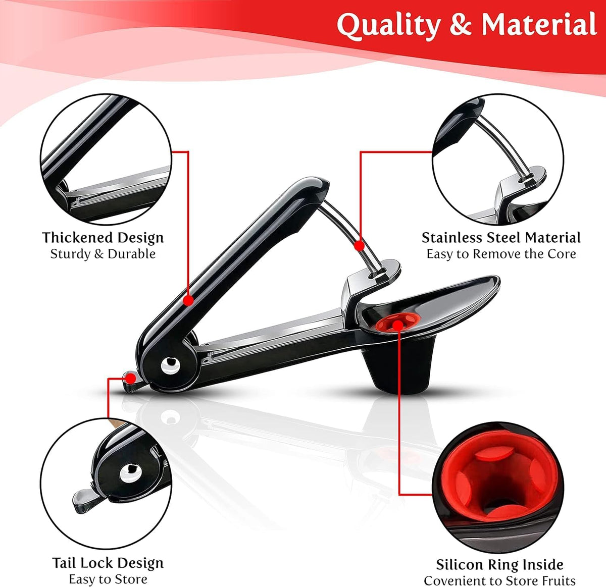 ’ Cherry Pitter Tool - Stainless Steel Cherry Pit Remover - Simple & Effortless Olive Pitter Tool - Multifunctional Cherry Depitter - No Mess Cherries Pitter - One Click The Pit is Out