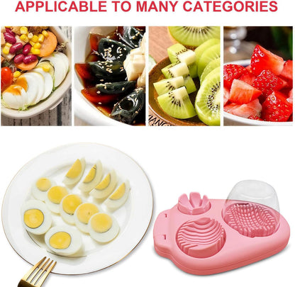 1 Pcs Heavy Duty Egg Slicer with 3 Cutting Modes, Stainless Steel Egg Cutter for Hard Boiled Eggs, Strawberry, Grape, Mushroom, Kitchen Dicer Tool, Send Goods From Local Warehouse