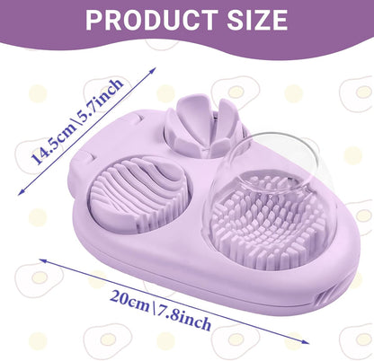 1 Pcs Heavy Duty Egg Slicer with 3 Cutting Modes, Stainless Steel Egg Cutter for Hard Boiled Eggs, Strawberry, Grape, Mushroom, Kitchen Dicer Tool, Send Goods From Local Warehouse