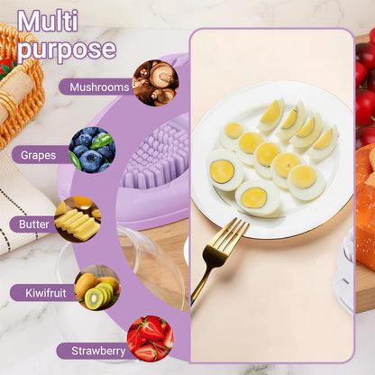 1 Pcs Heavy Duty Egg Slicer with 3 Cutting Modes, Stainless Steel Egg Cutter for Hard Boiled Eggs, Strawberry, Grape, Mushroom, Kitchen Dicer Tool, Send Goods From Local Warehouse