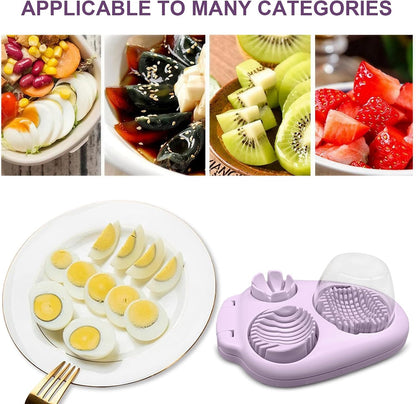 1 Pcs Heavy Duty Egg Slicer with 3 Cutting Modes, Stainless Steel Egg Cutter for Hard Boiled Eggs, Strawberry, Grape, Mushroom, Kitchen Dicer Tool, Send Goods From Local Warehouse