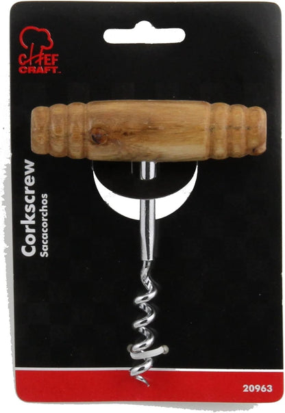 Select Waiters Corkscrew with Foil Cutter and Bottle Opener, 5 inches in Length, Stainless Steel/Black