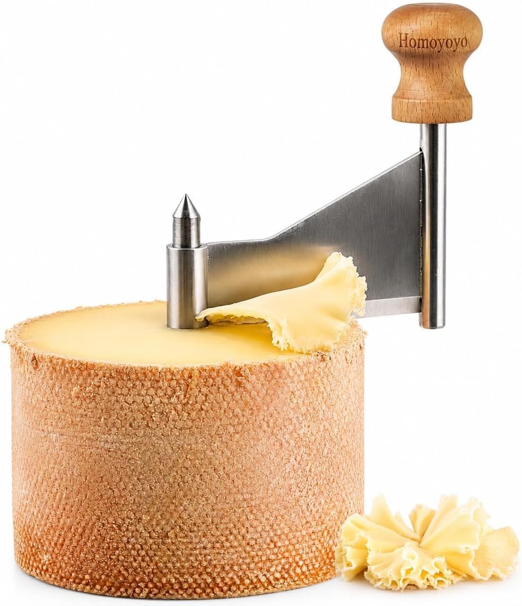 Cheese Curler Wheel: Stainless Steel Cheese Butter Chocolate Shaver to Create Beautiful Rose-Shaped Cuts Revealing Its Rich Flavor for Restaurants, Cafes, Dessert Shops, Home (Slicer Only)