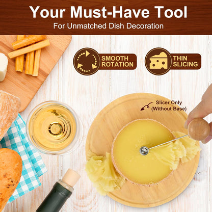 Cheese Curler Wheel: Stainless Steel Cheese Butter Chocolate Shaver to Create Beautiful Rose-Shaped Cuts Revealing Its Rich Flavor for Restaurants, Cafes, Dessert Shops, Home (Slicer Only)
