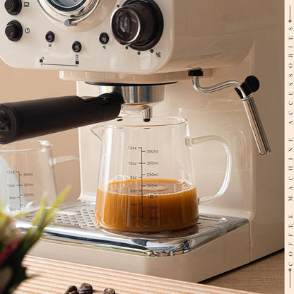 2 Pack 12oz Glass Espresso Measuring Cup for Milk Frothing