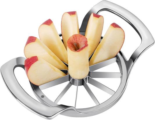 Apple Slicer, 12 Slices Extra Large Apple Cutter, Stainless Steel Ultra-Sharp Apple Slicer and Corer, Pitter, Apple Divider Up to 4 Inches Fruit