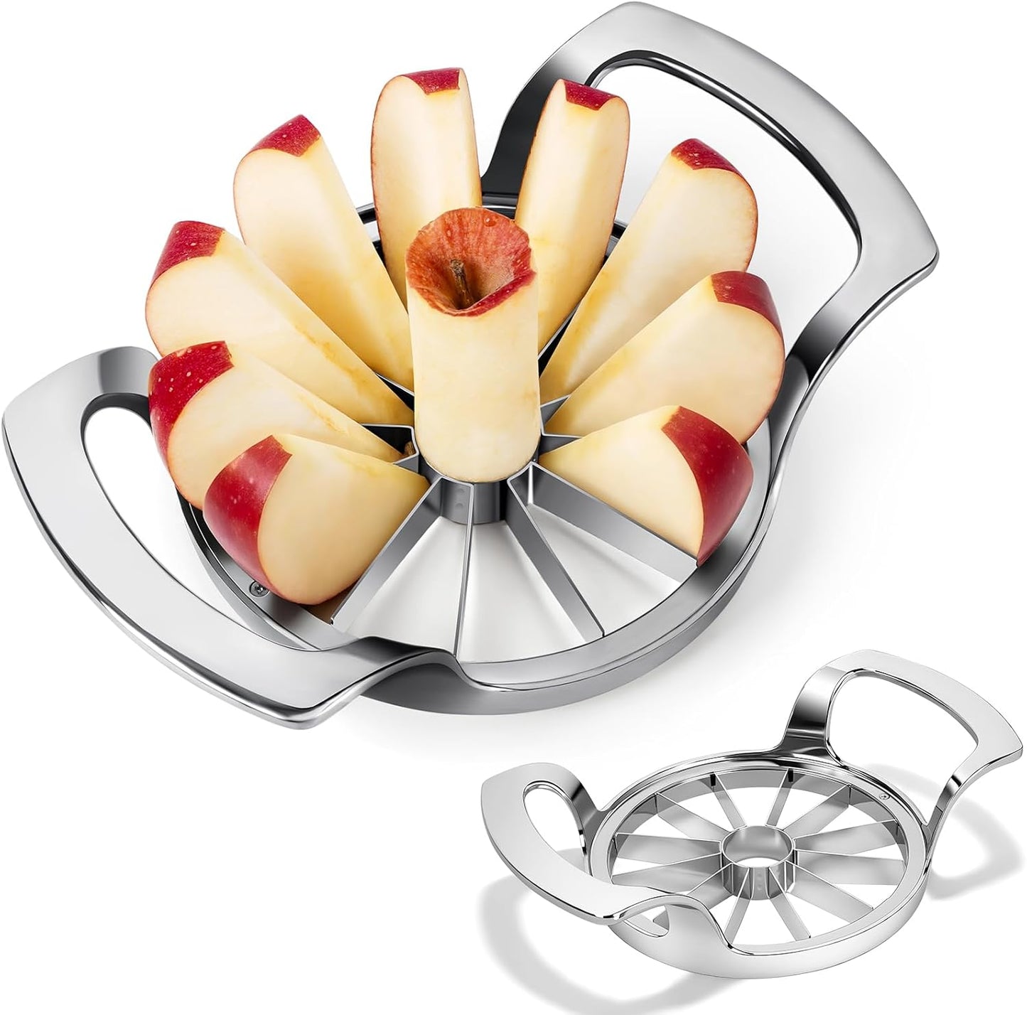 Apple Slicer, 12 Slices Extra Large Apple Cutter, Stainless Steel Ultra-Sharp Apple Slicer and Corer, Pitter, Apple Divider Up to 4 Inches Fruit