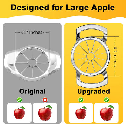 Apple Slicer, 12 Slices Extra Large Apple Cutter, Stainless Steel Ultra-Sharp Apple Slicer and Corer, Pitter, Apple Divider Up to 4 Inches Fruit