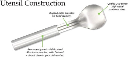 Ice Cream Scoop (R137), Silver Handle | 2.38" x 2.38" Stainless Steel Bowl, Silver Cast Aluminum Handle