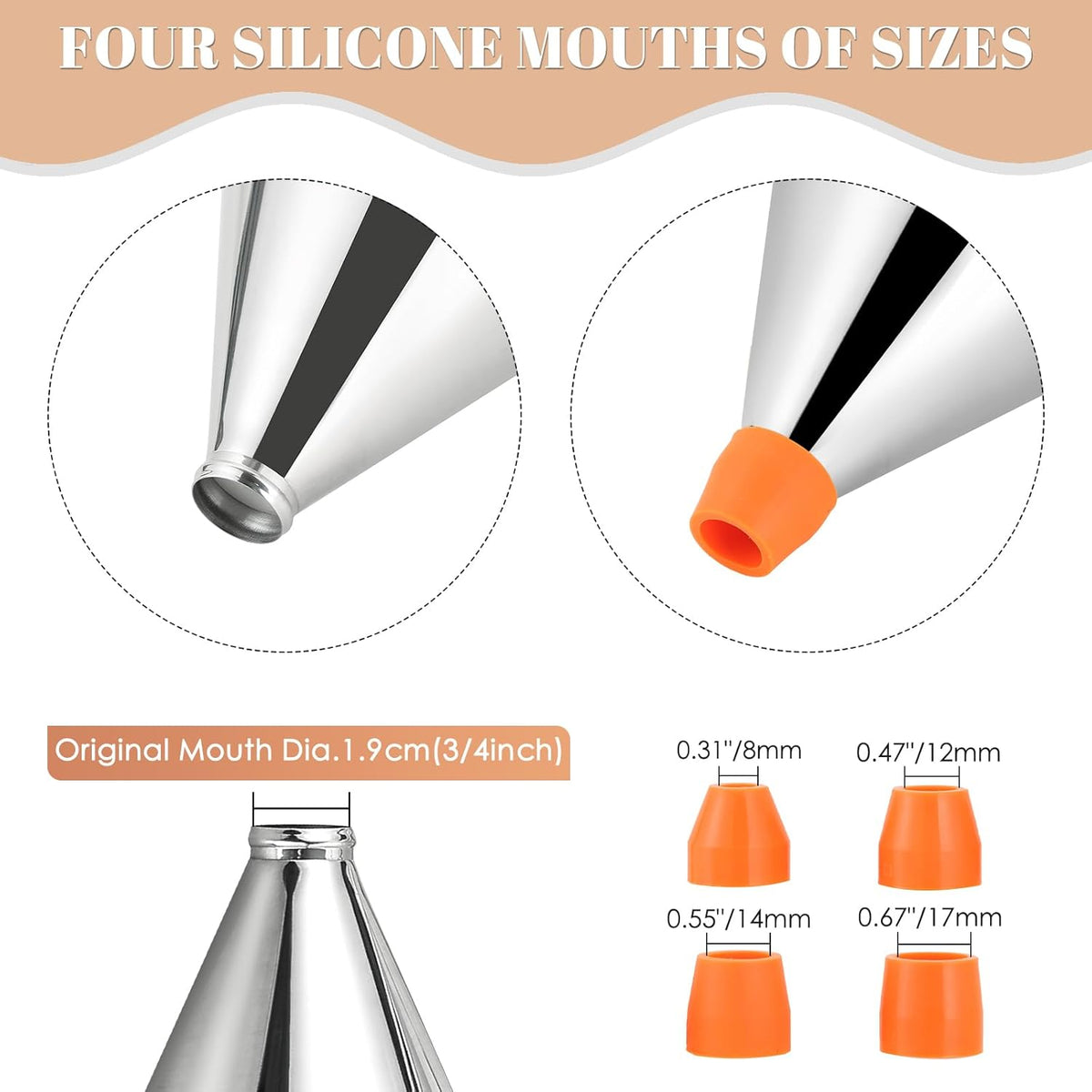 20oz Stainless Steel Pancake Batter Dispenser, 600ml Stand | Piston Funnel Dispenser with Stand for Pancakes, Waffles, Cupcakes, Takoyaki, Chocolate, Baking & Commercial Use