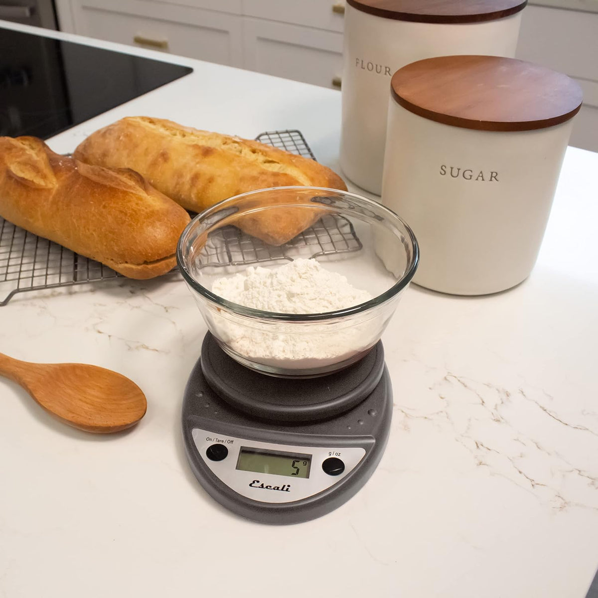 Primo Digital Food Scale Multi-Functional Kitchen Scale and Baking Scale for Precise Weight Measuring and Portion Control, 8.5 x 6 x 1.5 inches, Chrome