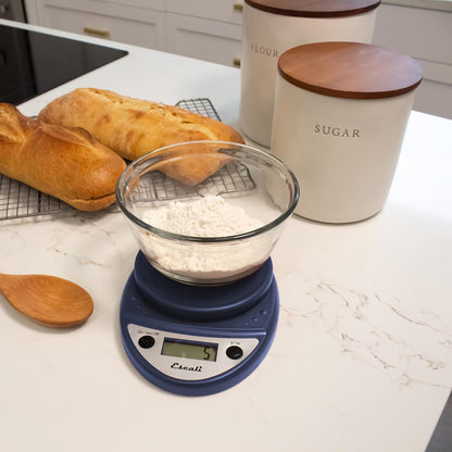 Primo Digital Food Scale Multi-Functional Kitchen Scale and Baking Scale for Precise Weight Measuring and Portion Control, 8.5 x 6 x 1.5 inches, Chrome