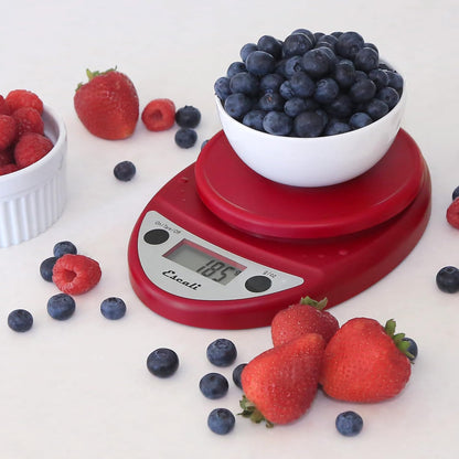 Primo Digital Food Scale Multi-Functional Kitchen Scale and Baking Scale for Precise Weight Measuring and Portion Control, 8.5 x 6 x 1.5 inches, Chrome