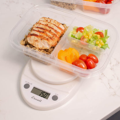 Primo Digital Food Scale Multi-Functional Kitchen Scale and Baking Scale for Precise Weight Measuring and Portion Control, 8.5 x 6 x 1.5 inches, Chrome