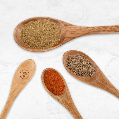 8-Piece Wooden Measuring Cups and Spoons Set, Solid Acacia Wood