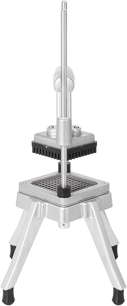 2-in-1 Commercial Manual Juicer & French Fry Cutter, Heavy Duty Cast Aluminum Citrus Press and Vegetable Chopper with 1/4", 3/8" & 1/2" Stainless Steel Blades for Potato, Orange & Lemon