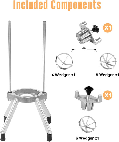 2-in-1 Commercial Manual Juicer & French Fry Cutter, Heavy Duty Cast Aluminum Citrus Press and Vegetable Chopper with 1/4", 3/8" & 1/2" Stainless Steel Blades for Potato, Orange & Lemon