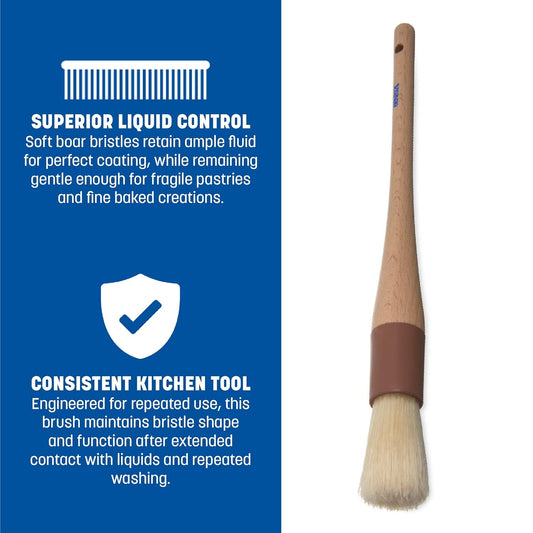 SPARTA Kitchen Basting Brush – SKU 4038000 Basting Brush for Cooking with Hardwood Handle, Epoxy-Set Boar Bristles for Restaurants, Catering or Kitchens, Withstands Heat Up to 500°F, 1in