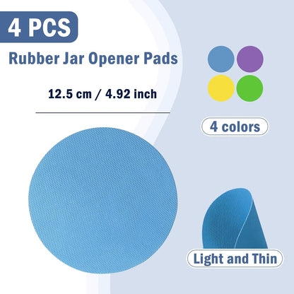 Rubber Jar Opener Pads Set of 4, Non-Slip Gripper Pads for Jars