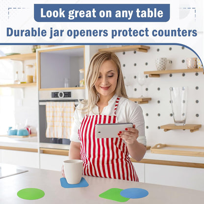 Rubber Jar Opener Pads Set of 4, Non-Slip Gripper Pads for Jars