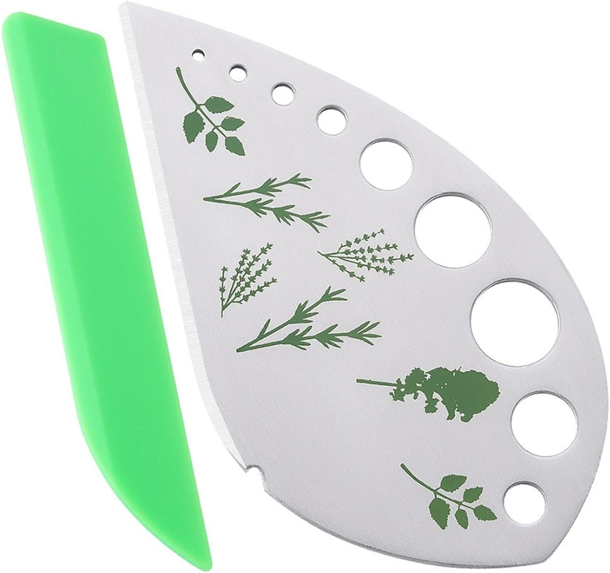 Herb Stripper, 9‑Hole Stainless Steel Kitchen Herbs Leaf Stripping Tool