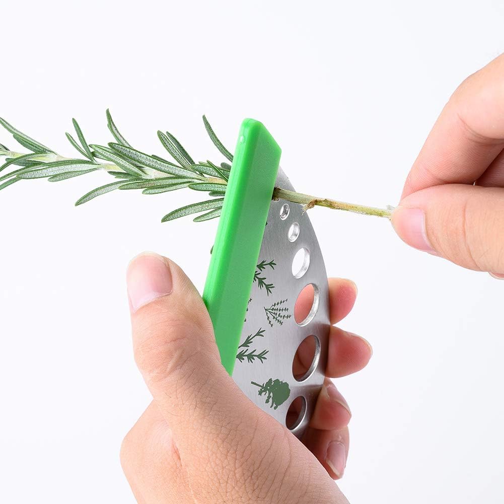 Herb Stripper, 9‑Hole Stainless Steel Kitchen Herbs Leaf Stripping Tool