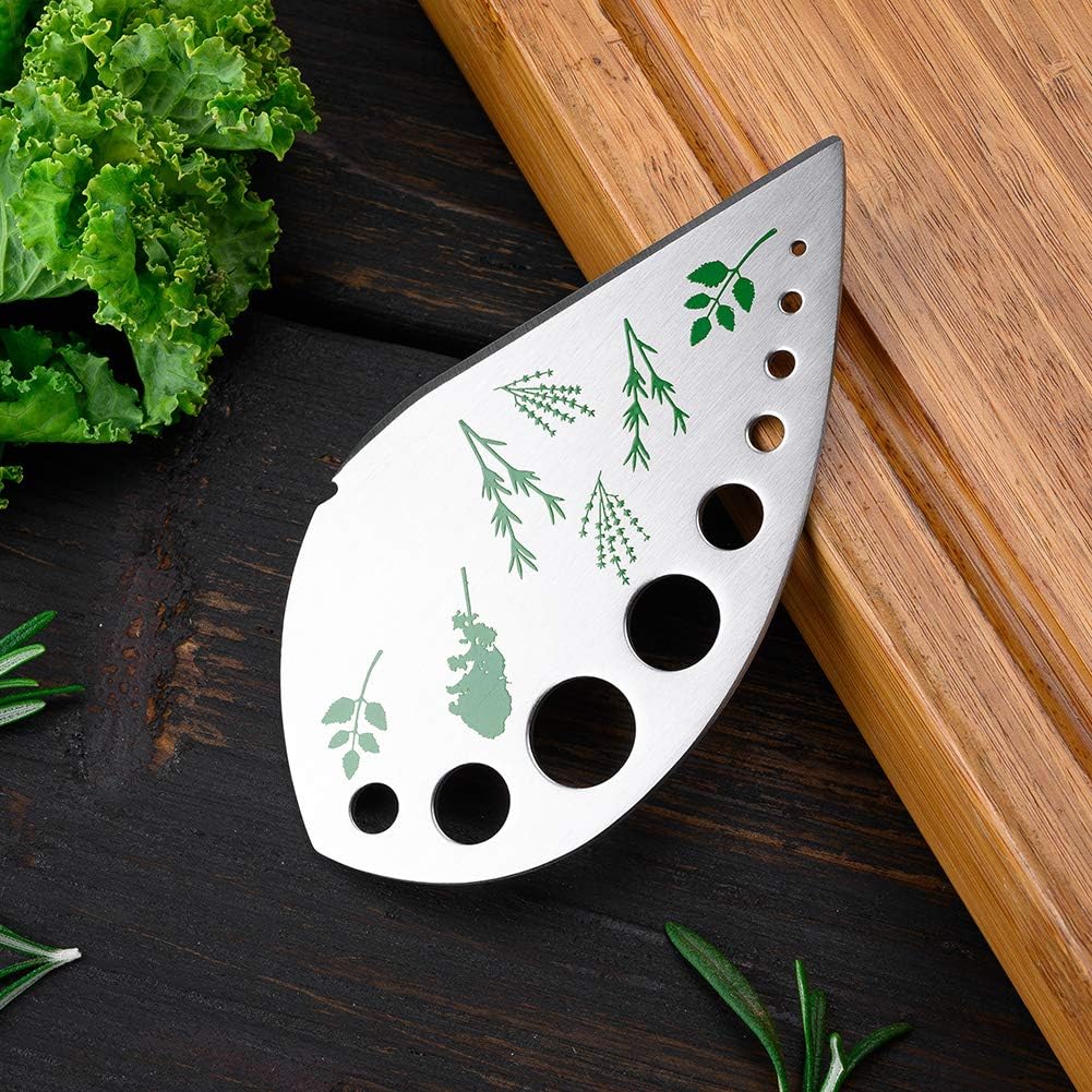 Herb Stripper, 9‑Hole Stainless Steel Kitchen Herbs Leaf Stripping Tool