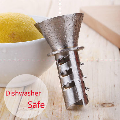 Stainless Steel Manual Lemon Juicer, Reamer 18/8 Stainless Steel, Hand Citrus Juicer and Lemon Pourer