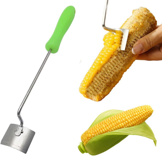 Easy Clean Corn Cob Peeler, 2025 New Corn Peeler for Corn on the Cob, Long Handle Stainless Steel Corn Stripping Tool for Home Kitchen (1 PCS)