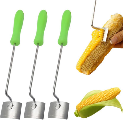 Easy Clean Corn Cob Peeler, 2025 New Corn Peeler for Corn on the Cob, Long Handle Stainless Steel Corn Stripping Tool for Home Kitchen (1 PCS)