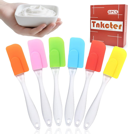 Mini Silicone Spatula Set 6 Pack Baking Tools Multi Color | Heat Resistant Silicone,Reusable Non Stick Surface,Dishwasher Safe,Colorful Tools for Baking Cooking