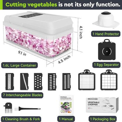 12-in-1 Vegetable Chopper, Food Veggie Chopper With Container