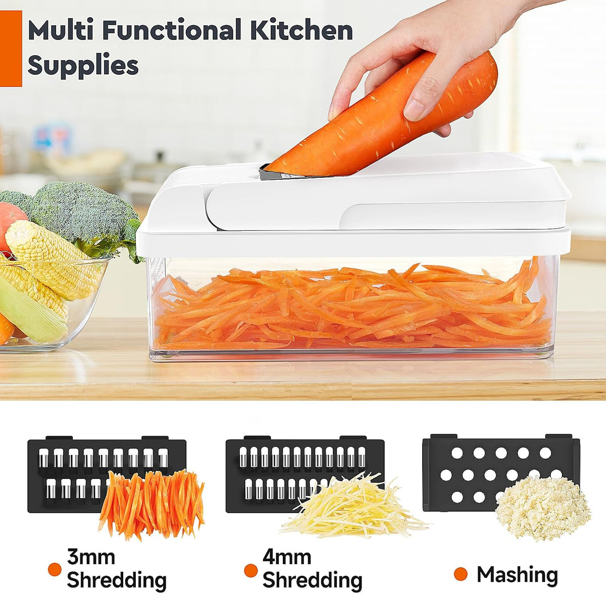 12-in-1 Vegetable Chopper, Food Veggie Chopper With Container