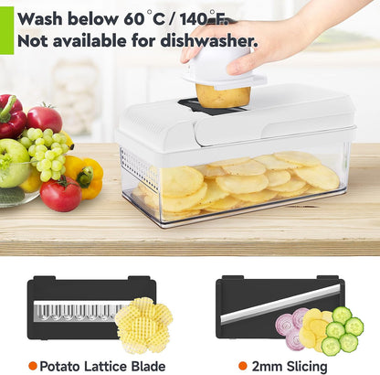 12-in-1 Vegetable Chopper, Food Veggie Chopper With Container