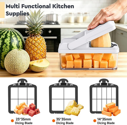 12-in-1 Vegetable Chopper, Food Veggie Chopper With Container