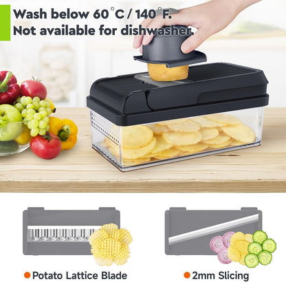 12-in-1 Vegetable Chopper, Food Veggie Chopper With Container