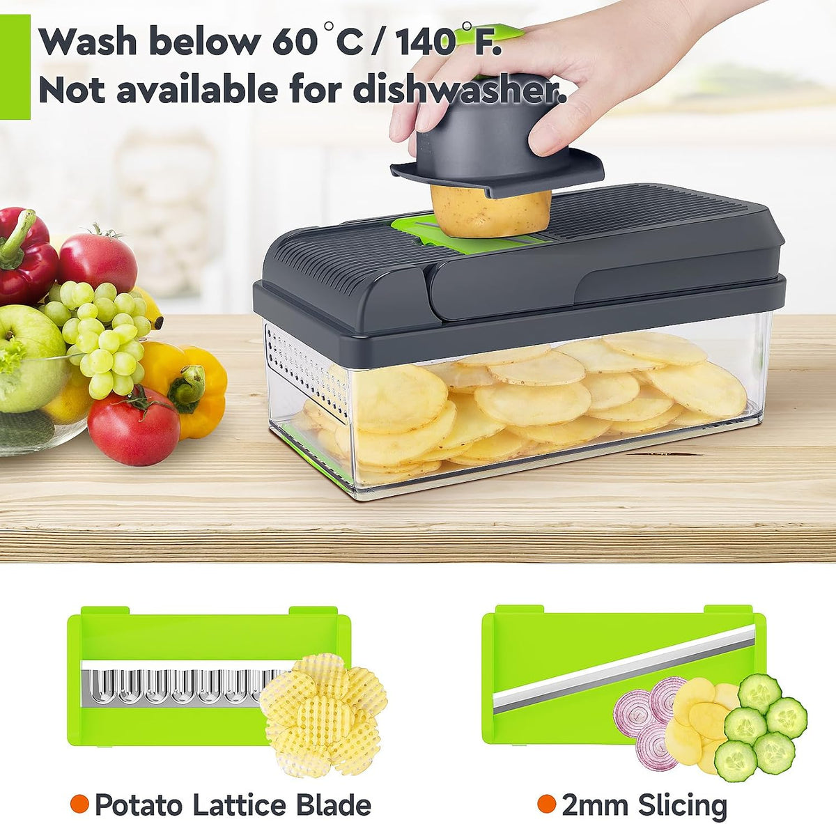 12-in-1 Vegetable Chopper, Food Veggie Chopper With Container