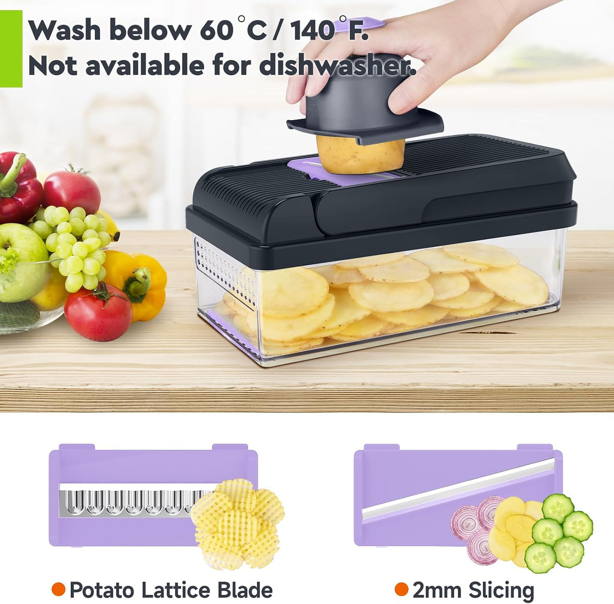 12-in-1 Vegetable Chopper, Food Veggie Chopper With Container
