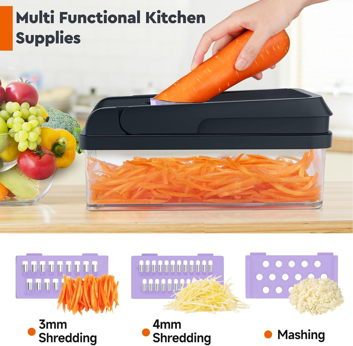 12-in-1 Vegetable Chopper, Food Veggie Chopper With Container