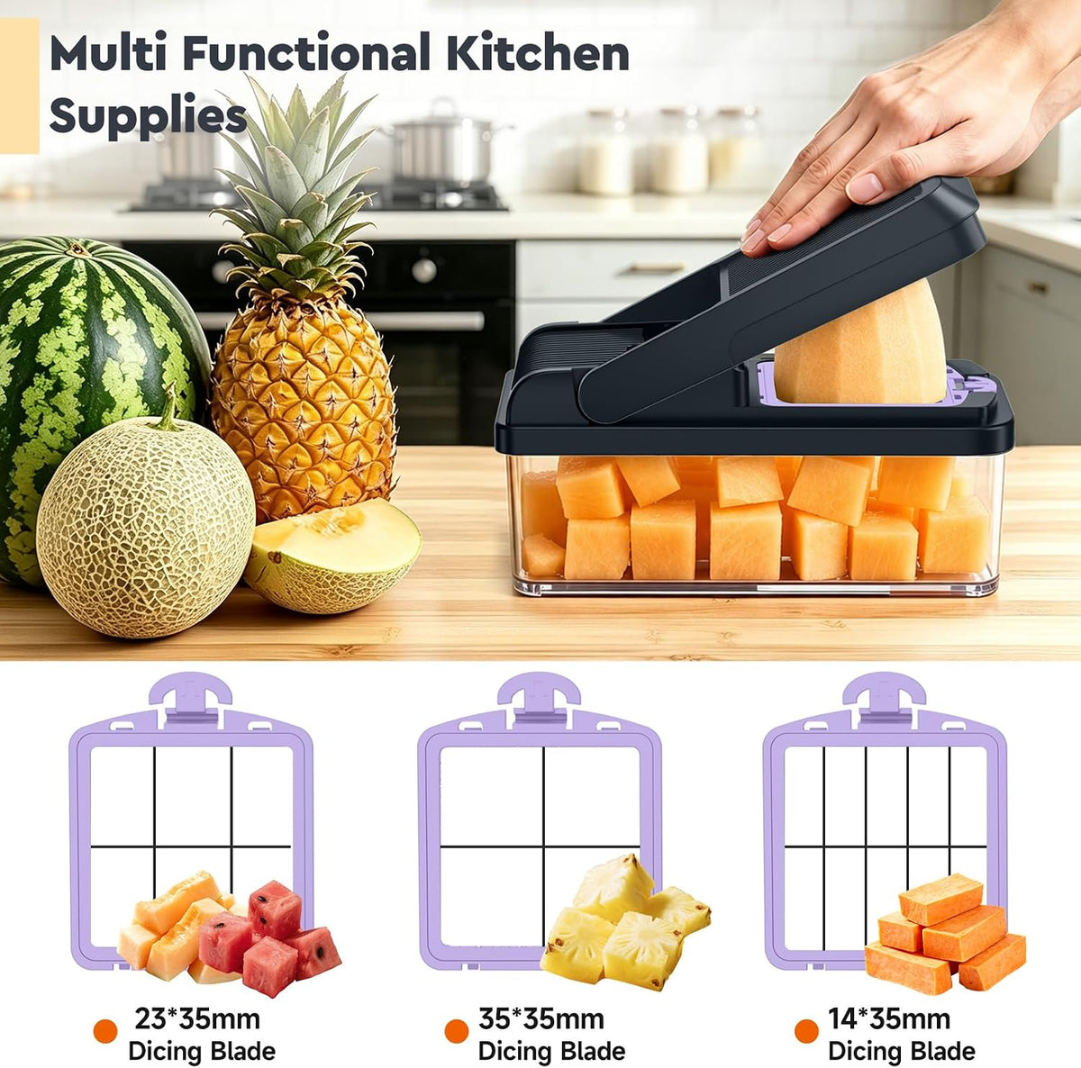 12-in-1 Vegetable Chopper, Food Veggie Chopper With Container