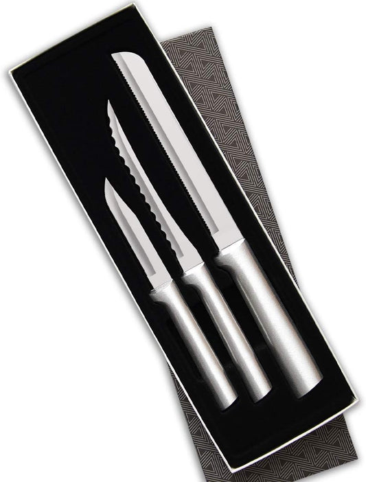 Sensational Serrations Gift Set (S54), 3-Piece Knife Set, Stainless Steel Blade, Silver Handle