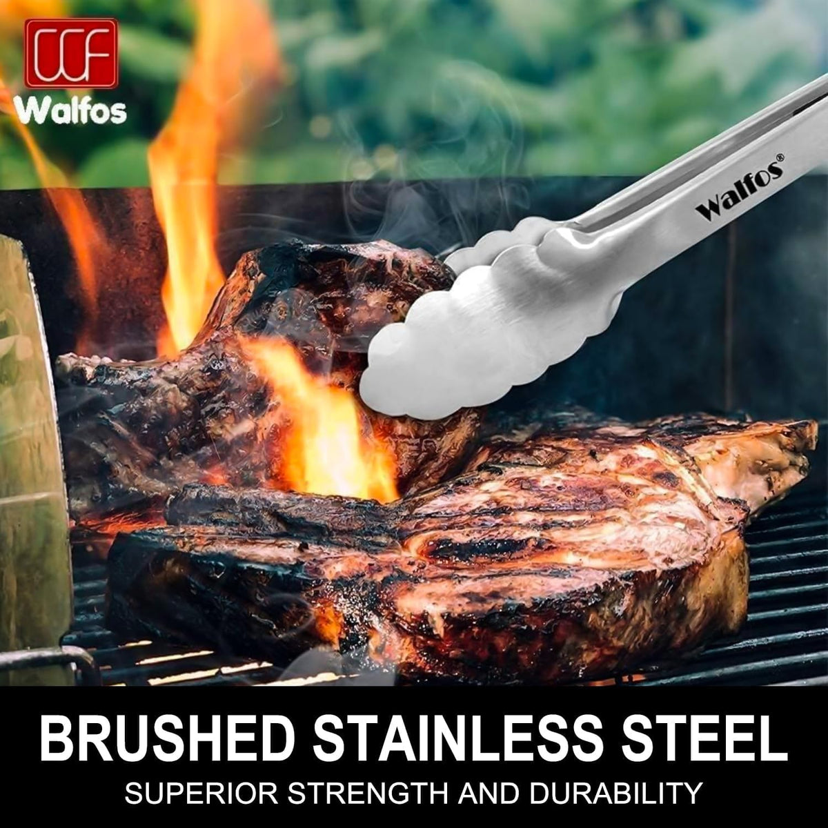 Silicone Tongs for Cooking - Heat Resistant kitchen tongs for Salad,Cooking, Grilling,Stainless Steel and BPA Free Silicone Tips set of 3 (7" 9" and 12 inch)