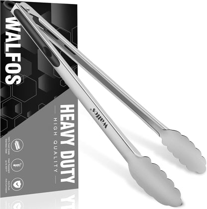 Silicone Tongs for Cooking - Heat Resistant kitchen tongs for Salad,Cooking, Grilling,Stainless Steel and BPA Free Silicone Tips set of 3 (7" 9" and 12 inch)